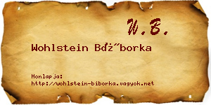 Wohlstein Bíborka névjegykártya